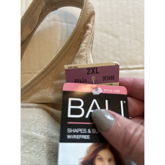 Bali Womens 2XL Nude Bra Comfortflex Seamless Shaping Wireless V-Neck Padded NWT - Picture 5 of 8